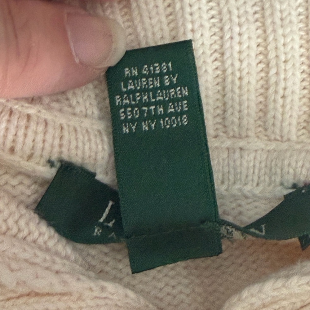 Ralph Lauren Button Front Cardigan Sweater Cream White Women’s Large L - Picture 10 of 12